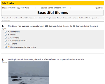 Quiz Example: Math Quiz